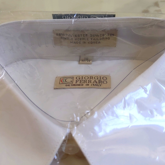 NWT. Giorgio Ferraro Designed in Italy Men's Cotton Blended Dress Shirt. - Picture 3 of 3